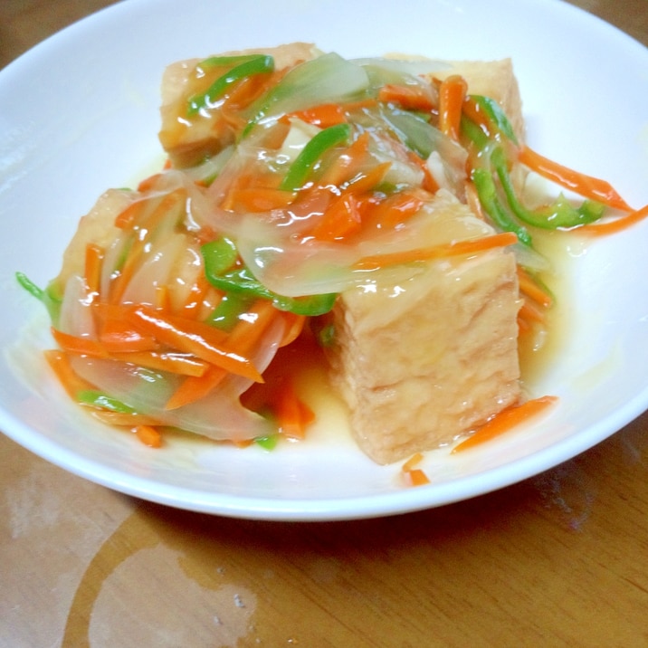 くず野菜で 厚揚げの野菜あんかけ レシピ 作り方 By あんぽんたん 楽天レシピ
